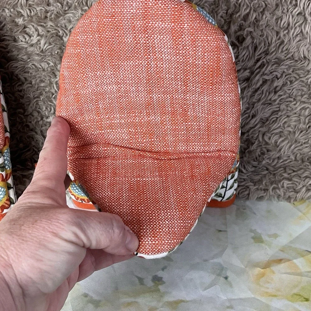 Kay Dee Grabber Oven Mitt Set Autumn In Bloom Sunflowers Pattern Orange Gloves